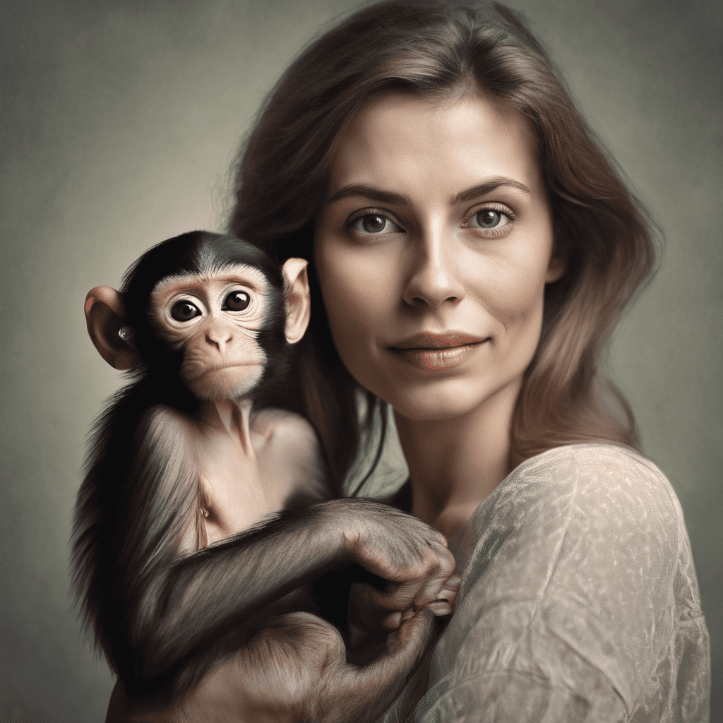 frau mit affen