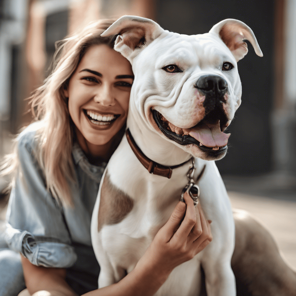 frau mit american bully