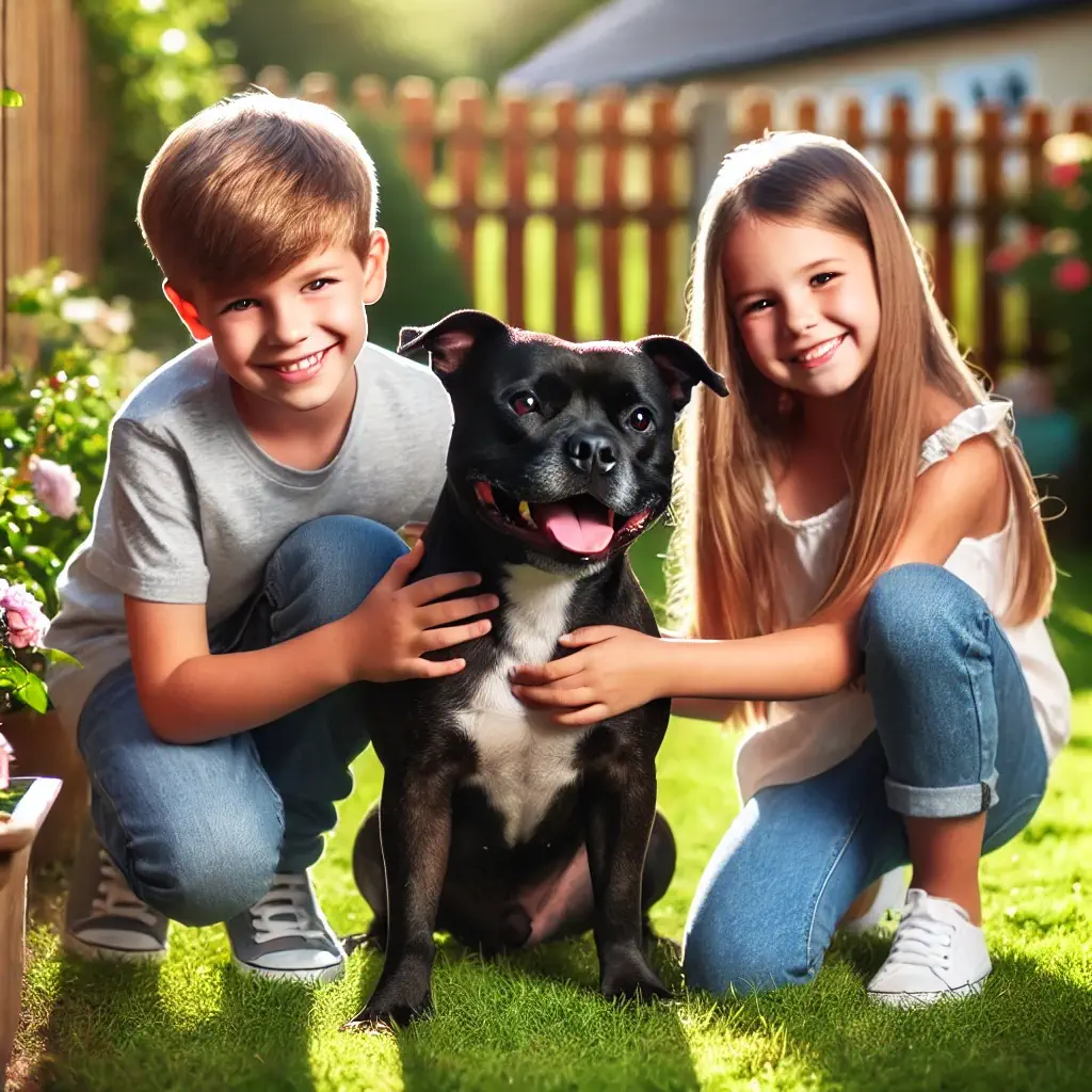 Staffordshire Bullterrier mit Kindern